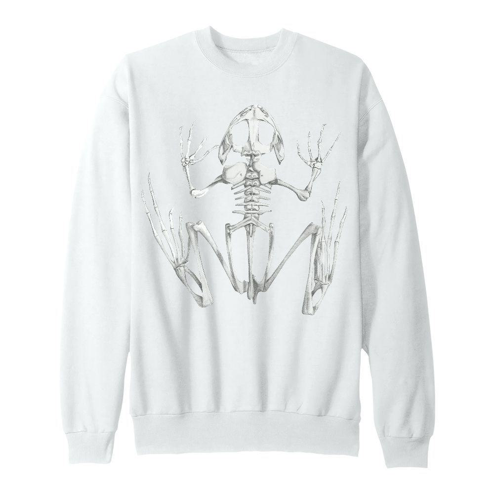 Amare Box Funny Frog Shirt, Frog Skeleton Vintage, Cool Frog Graphic 90 Bootleg Anatomy Unisex Sweatshirt