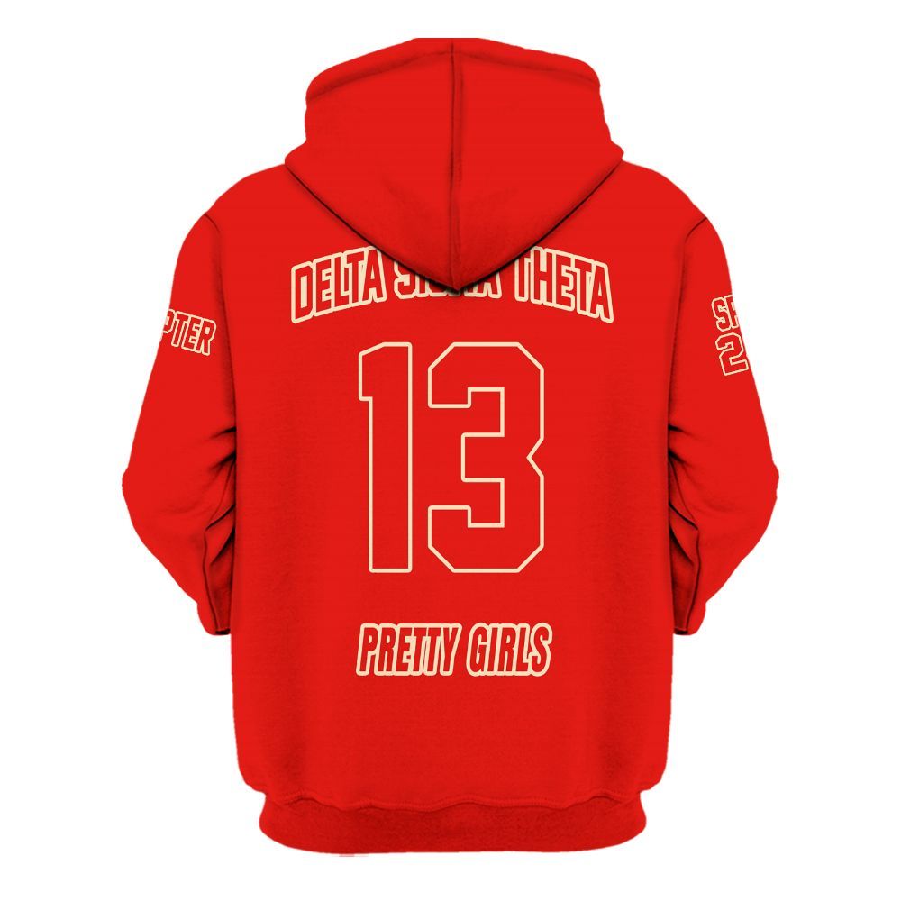 Ireishprint Delta Sigma Theta Custom Chapter Shirt, Personalized Crimson Shirt Delta Sigma Theta Sorority Hoodie