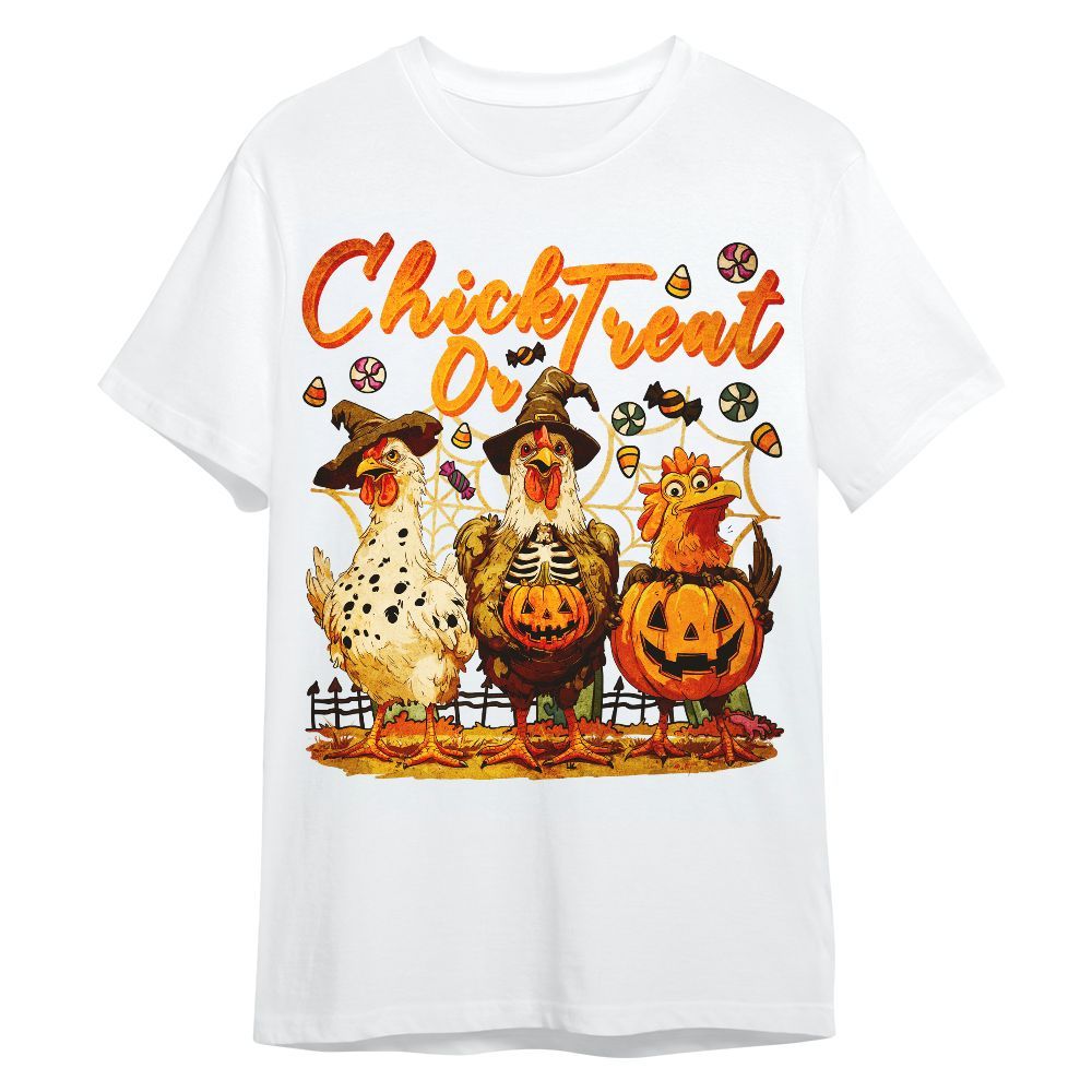Amare Box Funny Chicken Halloween Shirt, Retro Chick Or Treat Cosplay Halloween Spooky Season Gift For Fan Unisex Shirt
