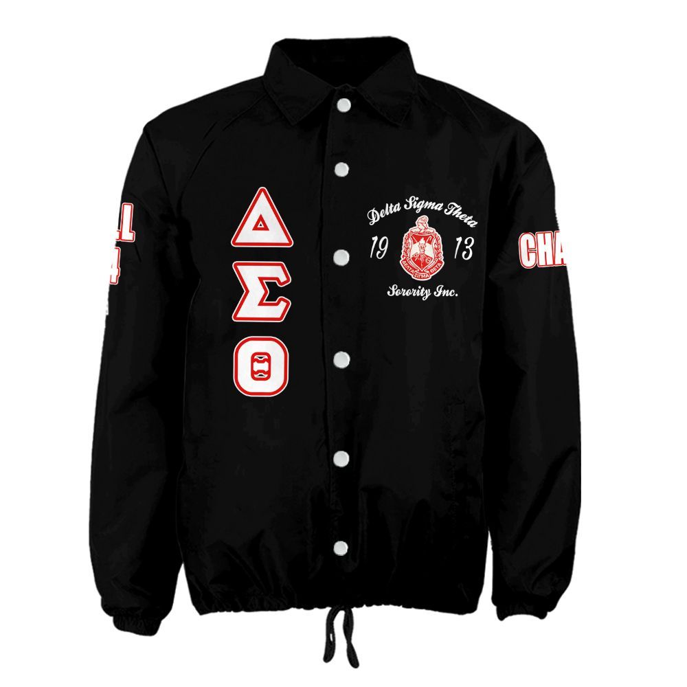 Ireishprint Delta Sigma Theta Custom Line Crossing Jacket, Old School Simple Style Delta Sigma Theta Jacket Sorority Crossing Jacket