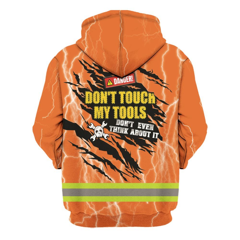 Amare Box Personalized Name Mechanic Metal Do Not Touch My Tools All Over Printed Shirt Gift Unisex Hoodie