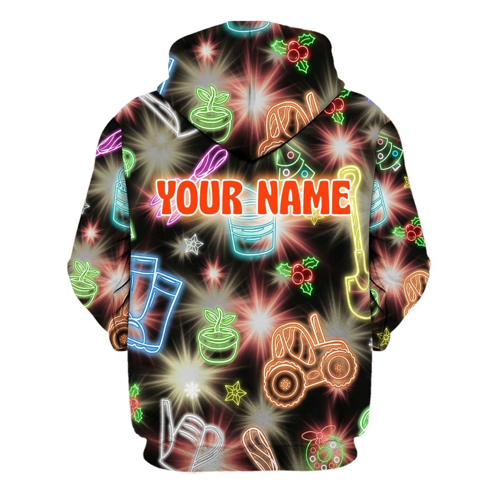 Amare Box Farm Shirt, Farm Neon, Farmer's Life, Christmas Farmer, Farm Icon, Christmas Unisex Custom Name Gift Shirt For Farmer Unisex Hoodie