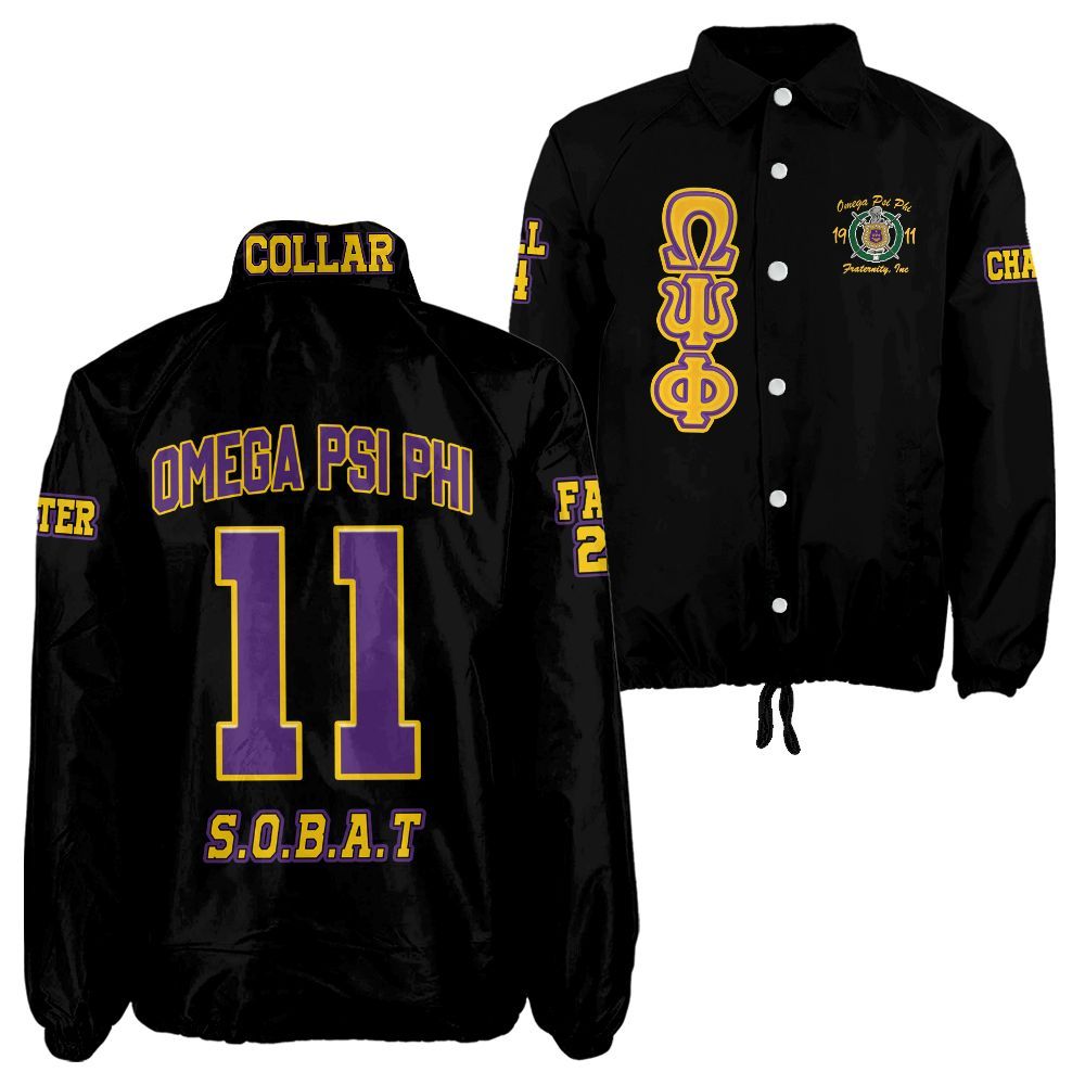 Ireishprint ΩΨΦ Custom Line Crossing Jacket, Personalized Black Jacket ΩΨΦ Fraternity Crossing Jacket