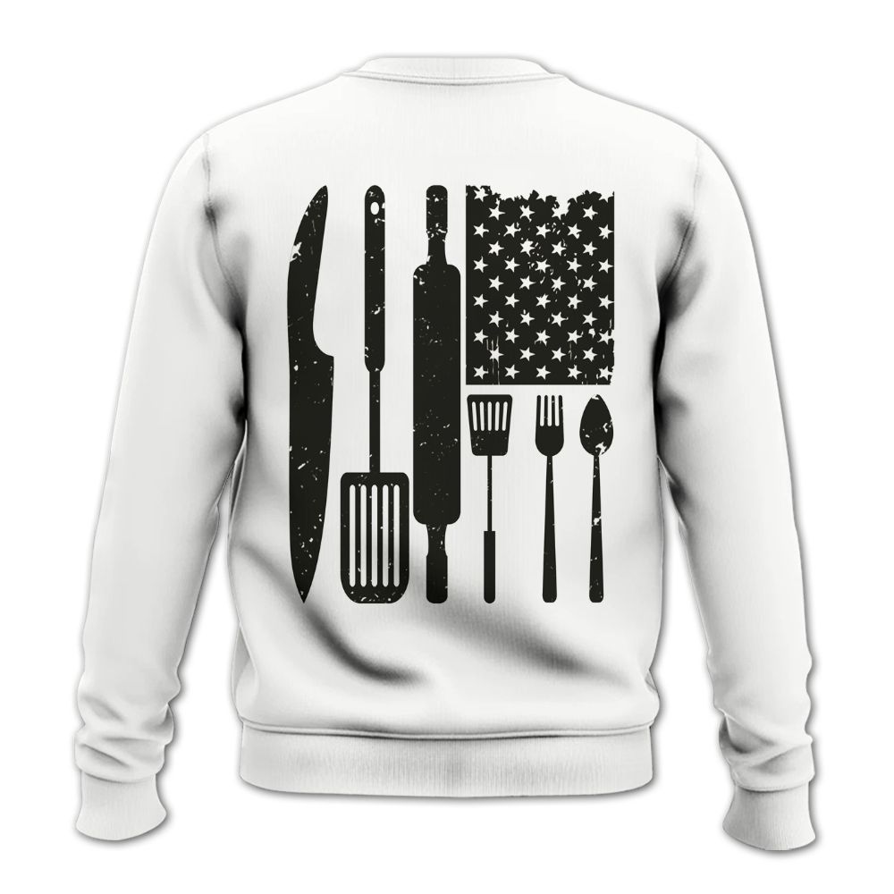 Amare Box Cooking Shirt, Funny Cooking, Funny Chef, America Flag, American Chef, Chef Shirt, Cook Lover, Custom Name Gift Shirt For Chef Knitted Sweater
