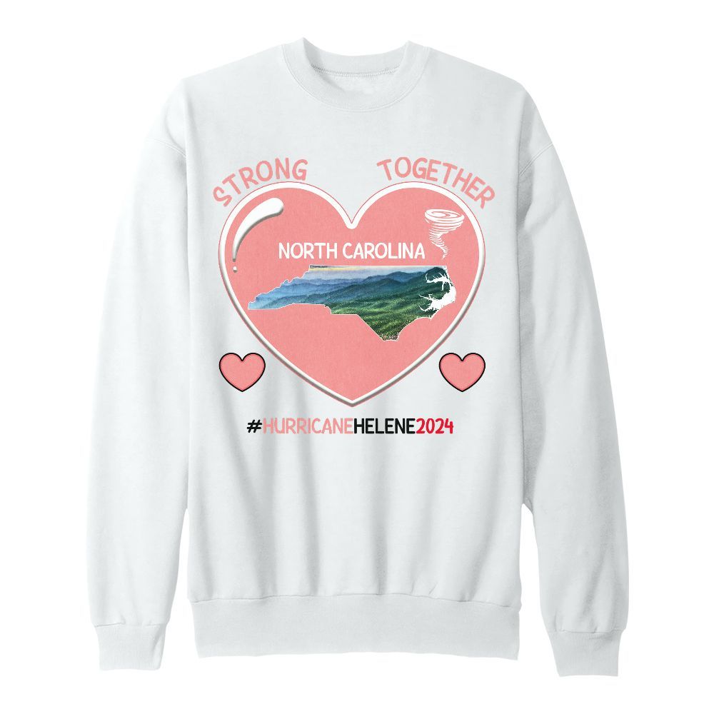 Amare Box Retro Storm Hurricane Helene 2024 Shirt, Strong Together Hurricane Relief Western Gift Unisex Sweatshirt
