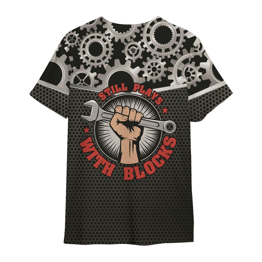 Amare Box Mechanic Shirt, Still Plays With Blocks, Custom Name Shirt, Mechanic Lover, Mechanic Clipart, Gift For Mechanician All Over Print Unisex Shirt