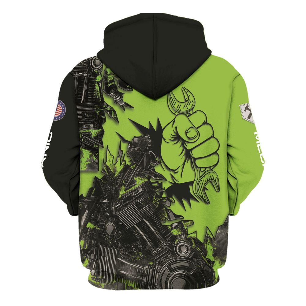 Amare Box Personalized Name All Over Printed Mechanic Shirt, Custom Name For Mechanics Unisex Hoodie