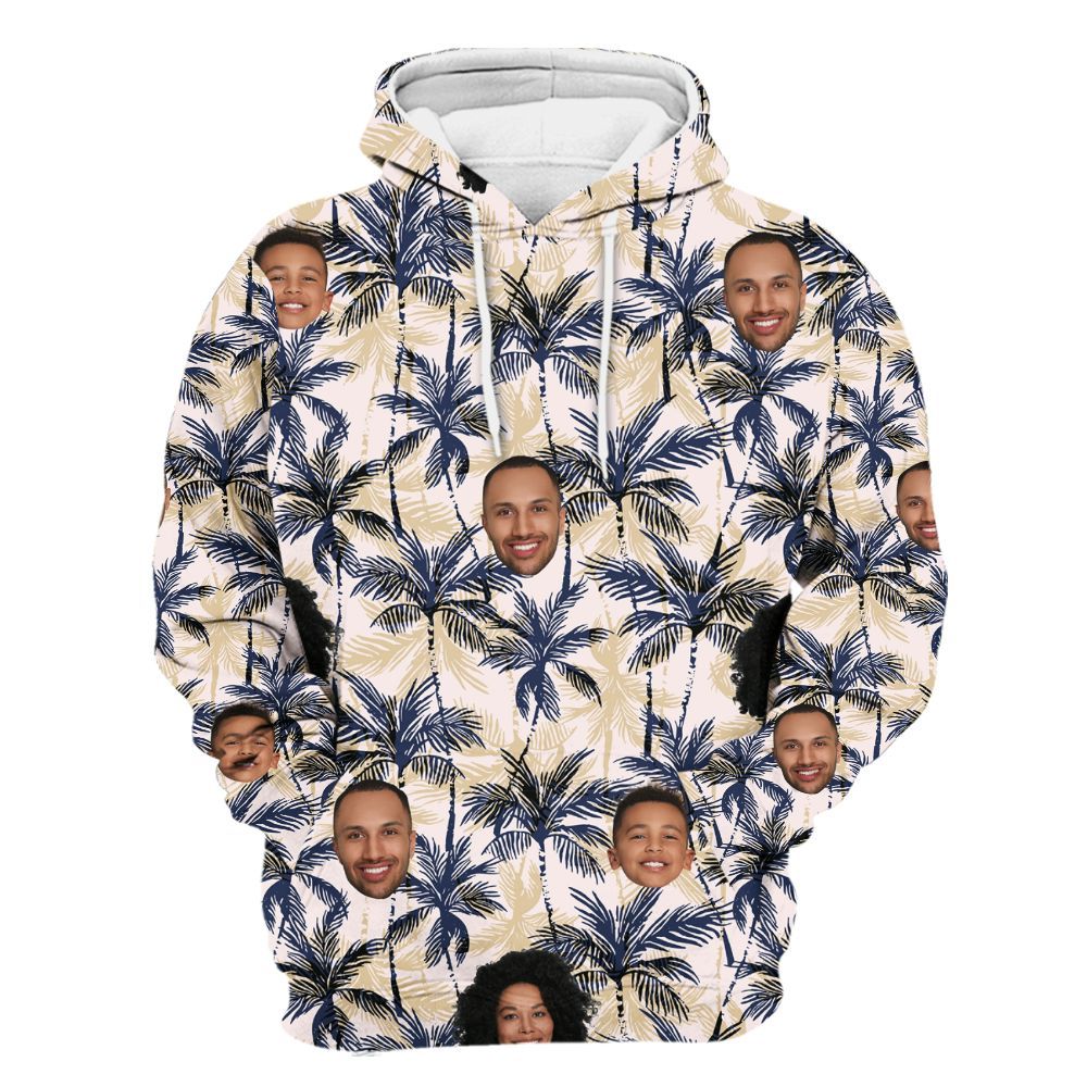 Amare Box Custom Photo Face Hawaiian Shirt, Personalized Face Summer Party, Birthday Gift For Pet Unisex Hoodie