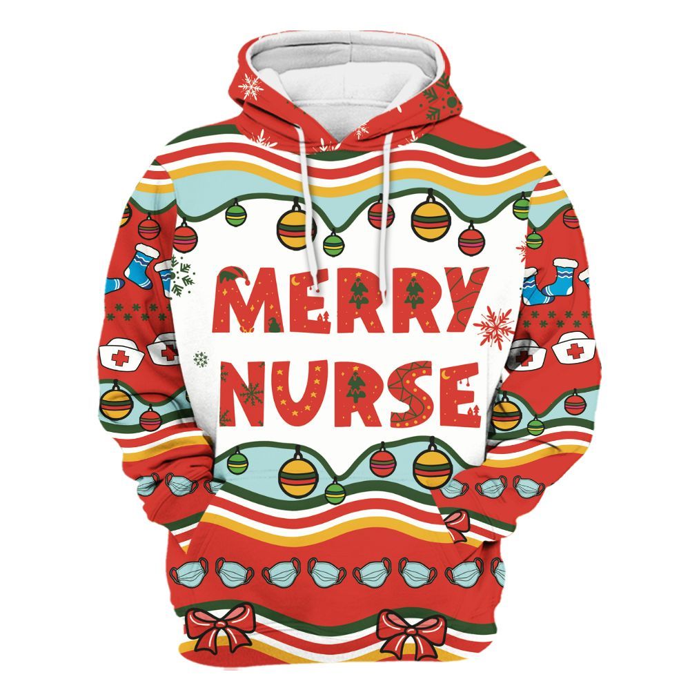 Amare Box Merry Nurse, Nurse Xmas, Nurse Stuff, Gift For Nurse Unisex Hoodie