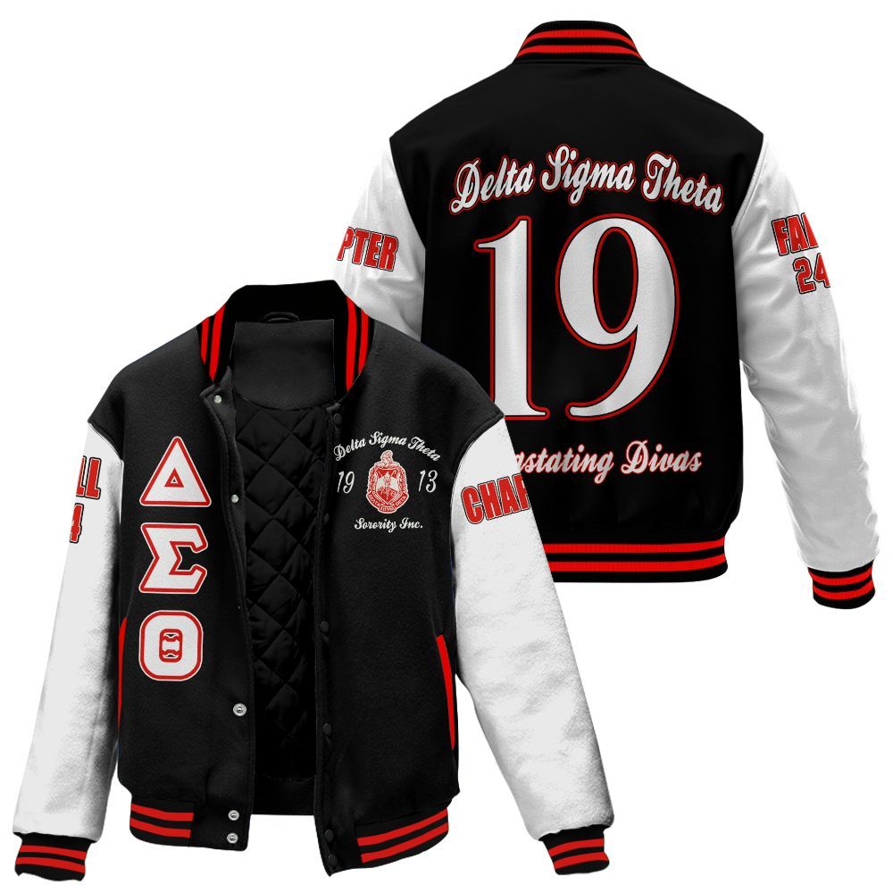 Ireishprint Delta Sigma Theta Custom Chapter Stitched Jacket, Sisterhood Delta Sigma Theta Sorority Embroidered Jacket