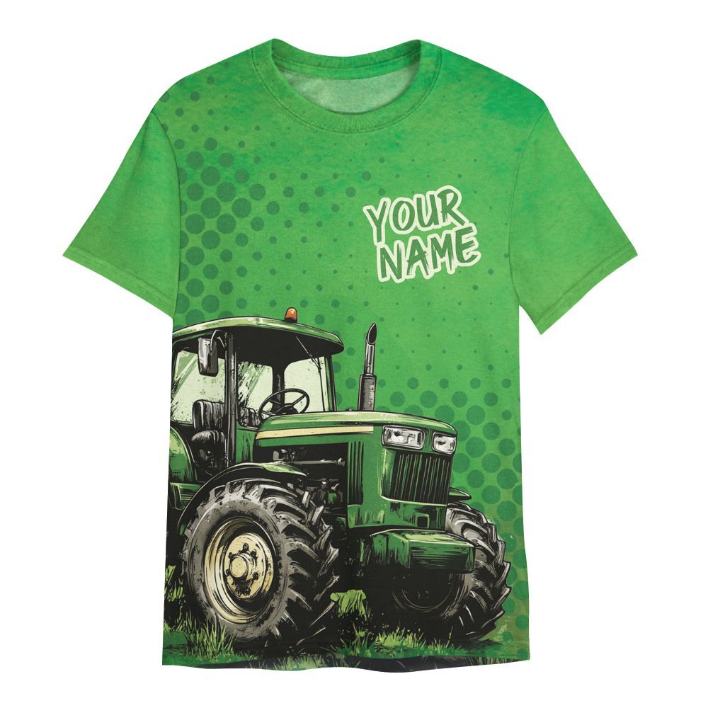 Amare Box Farm Tractor Shirt, Car Tractor, Custom Name, Custom Tractor Name, Tractor Clipart, Gift For Farm Lover All Over Print Unisex Shirt