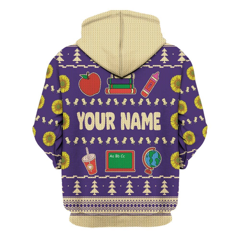 Amare Box Teacher Shirt, Teacher Icon Xmas Ugly Shirt, Teach Stuff, Teacher Coquette, Gift For Teacher Unisex Hoodie