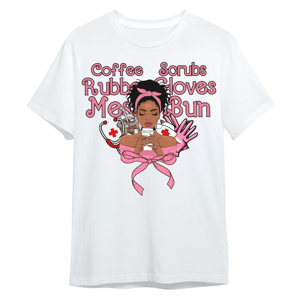 Amare Box Black Nurse Shirt, Coffee Scrubs Rubber Gloves Messy Bun, Black Nurse Clipart, Valentine Nurse, Gift For Black Nurse Unisex Shirt