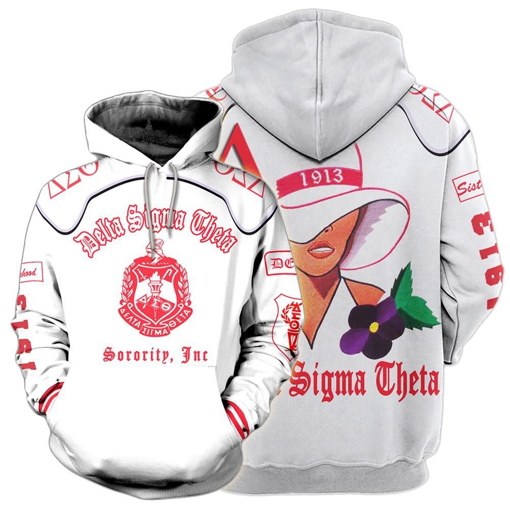 Delta Sigma Theta 11720191 B4742 3D Pullover Printed Over Unisex Hoodie