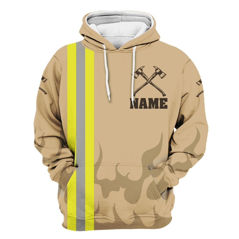 Amare Box Firefighter Shirt, Retro Firefighter Flag, Rescue Hero, Firefighter Shirt, Fireman Shirt, Custom Name Gift Shirt For Man Unisex Hoodie