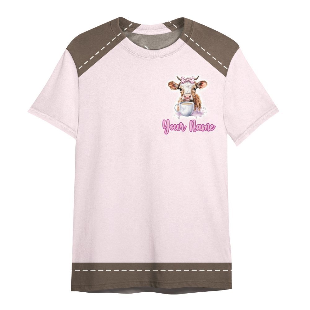 Amare Box Cow Farm Shirt, A Girl Who Loves Cow, Funny Cow, Cute Cow, Cow Shirt, Farm Shirt, Cow Lover, Custom Name Gift Shirt For Farmer All Over Print Unisex Shirt