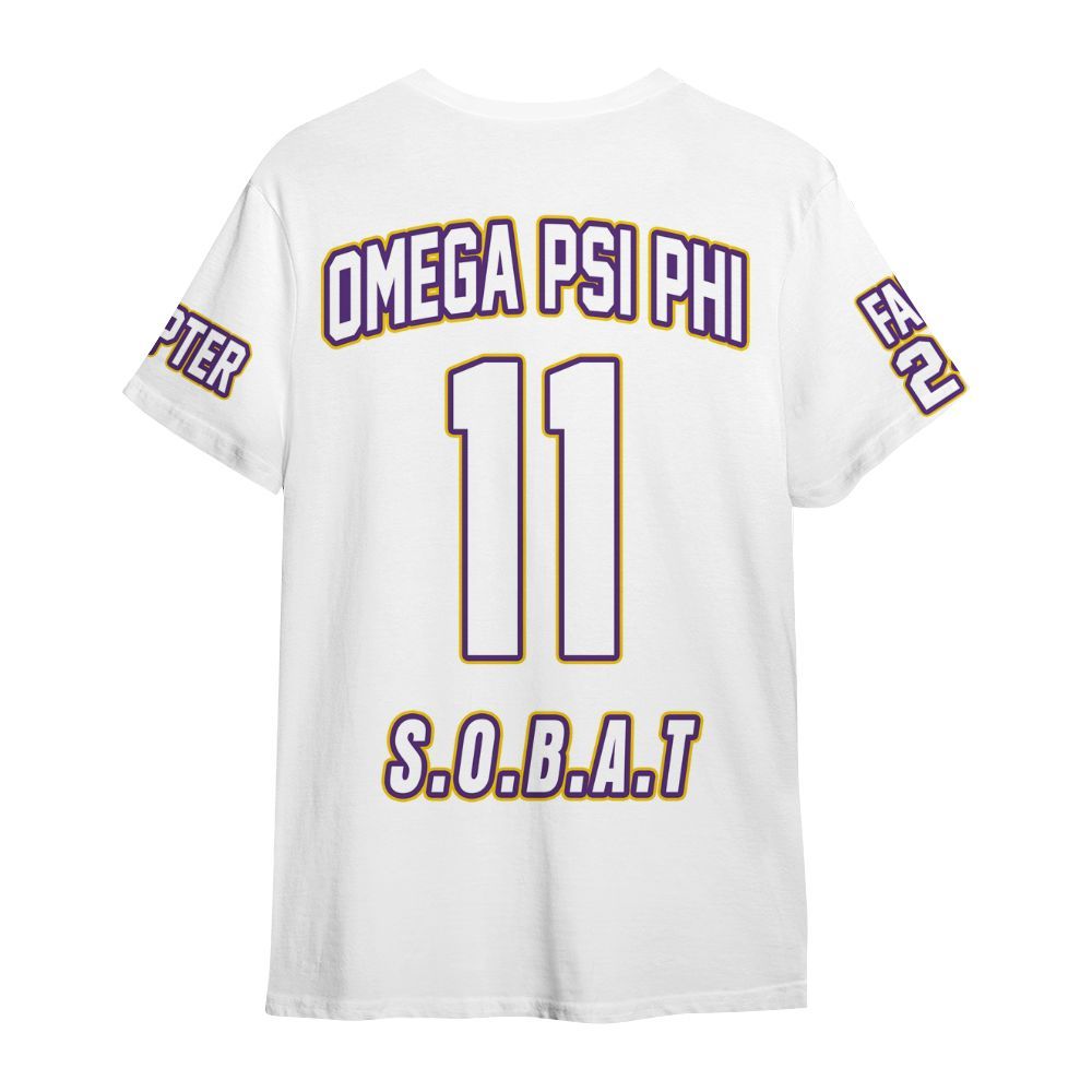 Ireishprint ΩΨΦ Custom Chapter Shirt, Personalized White Shirt ΩΨΦ Fraternity Shirt