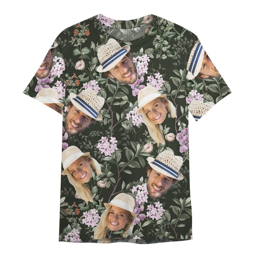 Amare Box Custom Photo Face Hawaiian Shirt, Personalized Face Couple Bachelorette Party, Anniversary Birthday Gift For Pet All Over Print Unisex Shirt