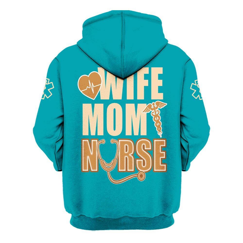 Amare Box Nurse Shirt, Wife Mom Nurse, Custom Name, Gift For Wife, Gift For Mom, Gift For Nurse's Mom Unisex Hoodie