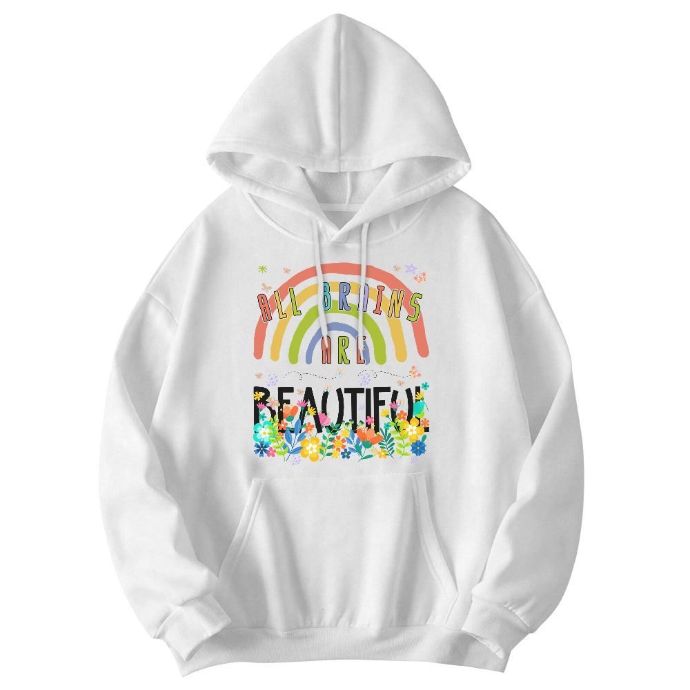 Amare Box All Brains Are Beautiful Autism Awareness Shirt, Neurodiversity SPED Team Language Therapist Unisex Hoodie