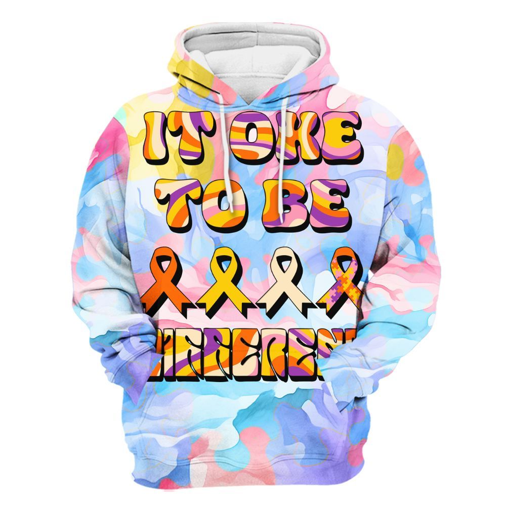 Amare Box It's Ok To Be Different Autism Awareness Shirt, Mental Heath Special Education Unisex Hoodie