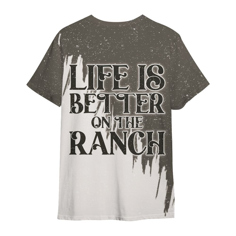 Amare Box Cow Farm Shirt, Life Is Better On The Ranch, Dairy Cow, Cow Shirt, Farm Shirt, Cow Lover, Vintage Gift Shirt For Farmer All Over Print Unisex Shirt