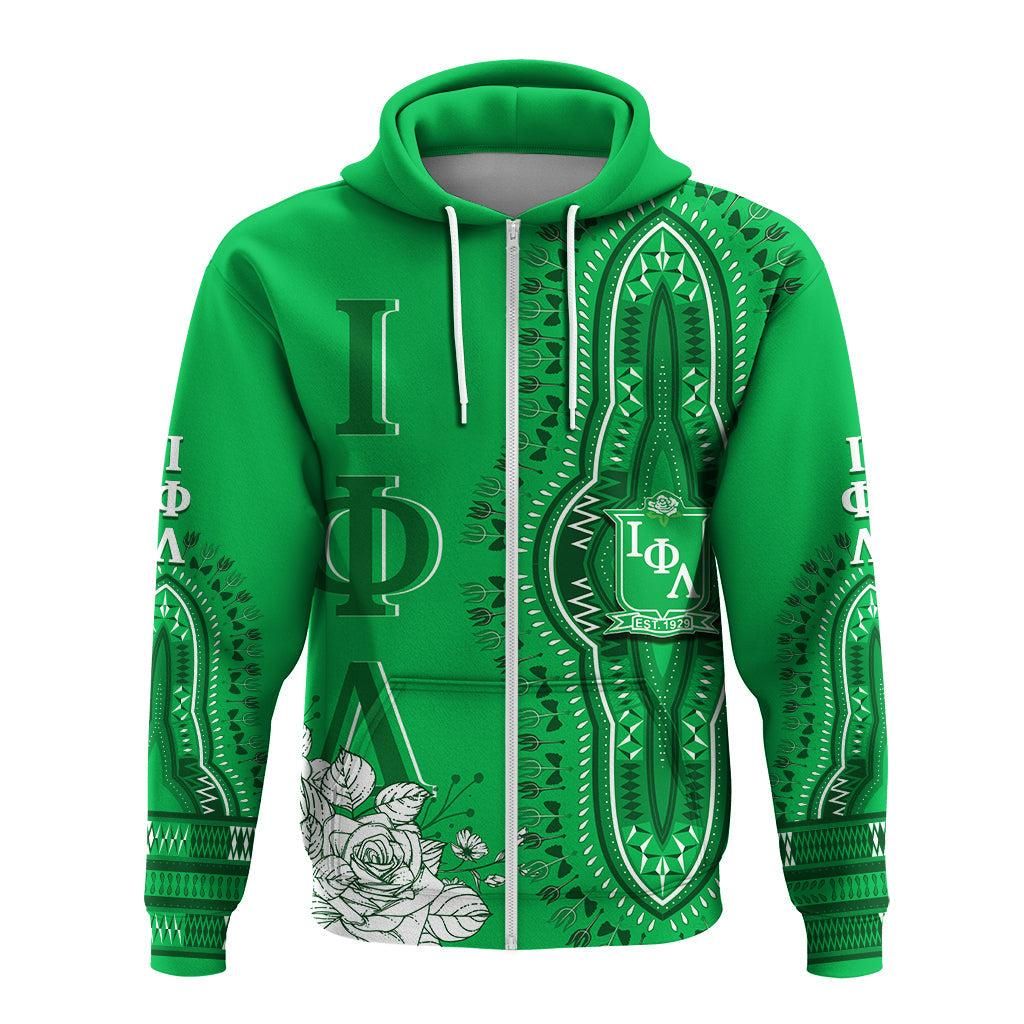 Iota Phi Lambda Personalised Hoodie White Rose Dashiki Design LT7