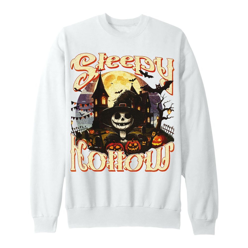 Amare Box Funny Halloween Sleepy Hollow Shirt, Retro Black Skeleton Witch Spooky Halloween Art Unisex Sweatshirt