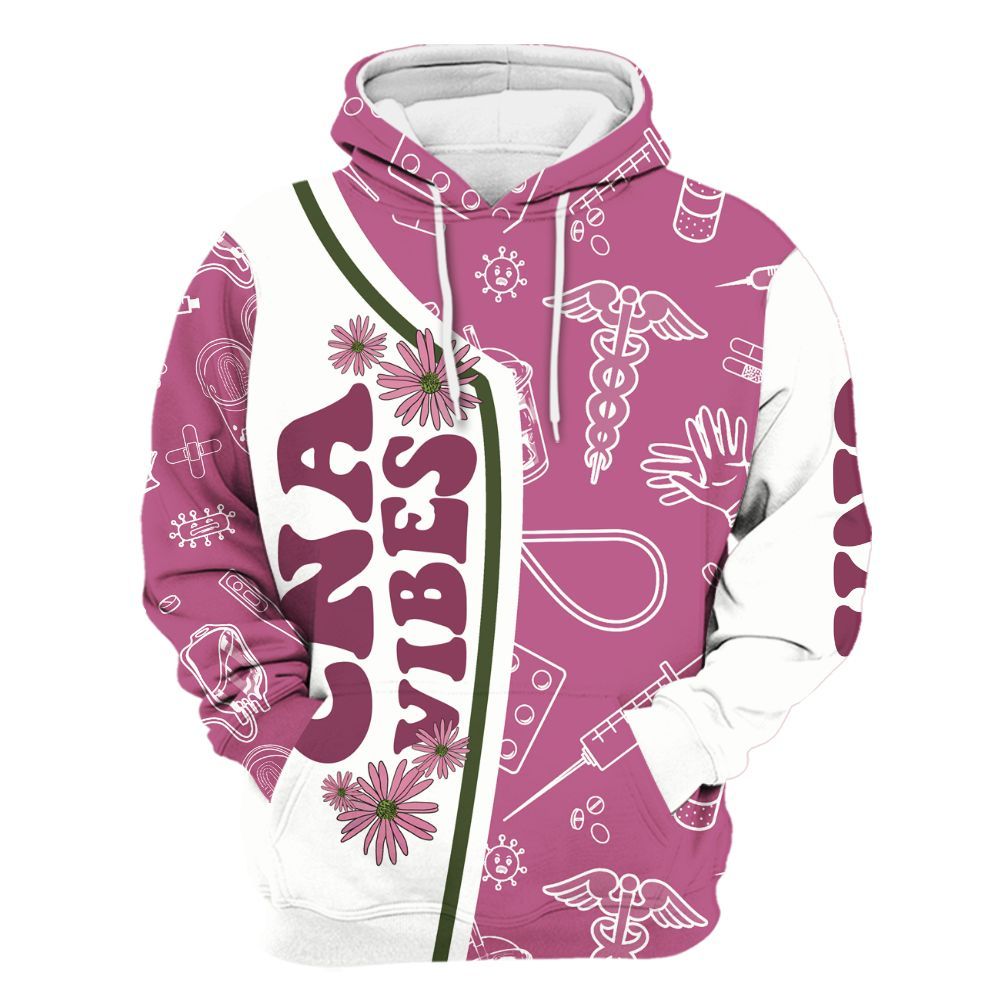 Amare Box Nurse Shirt, CNA Vibes, Custom Name Shirt, CNA Stuff, Nurse Coquette, Flower Clipart, Gift For CNA Unisex Hoodie