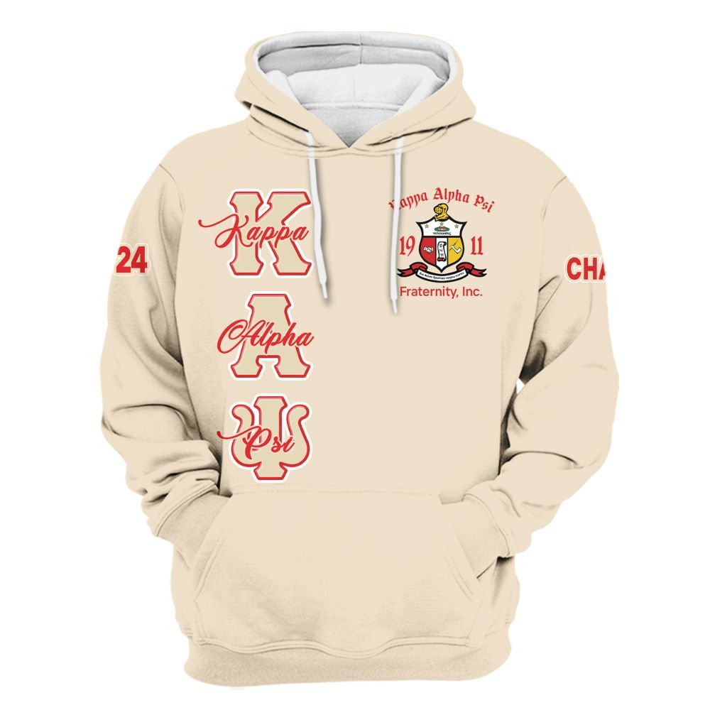 Ireishprint ΚΑΨ Custom Chapter Shirt, Personalized Krimson Kream Shirt 1911 Fraternity Hoodie