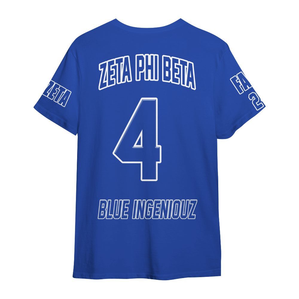 Ireishprint Zeta Phi Beta Custom Chapter Shirt, Personalized Blue Shirt Zeta Phi Beta Sorority All Over Print Shirt