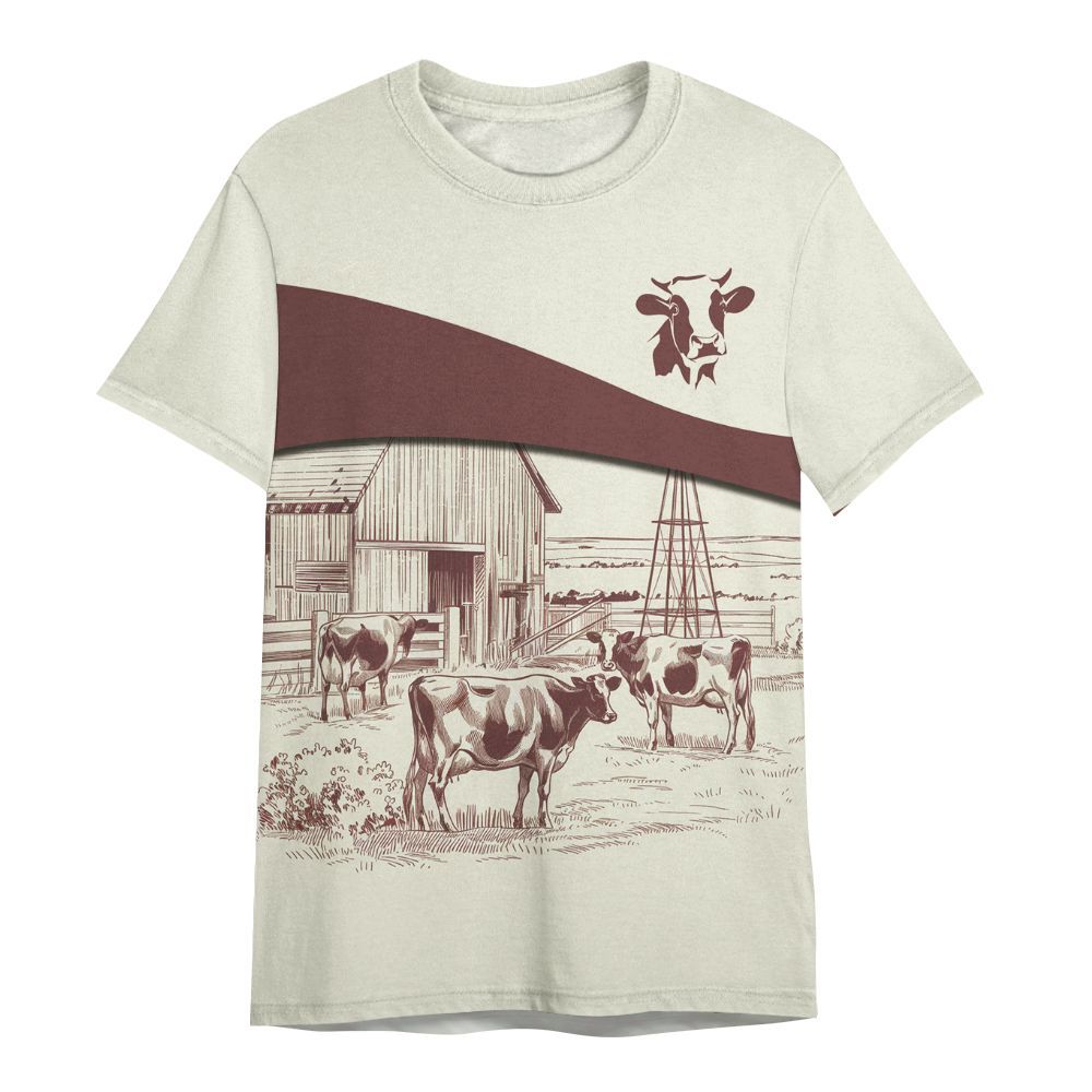 Amare Box Cow Farm Shirt, Family Cow Farm, Dairy Cow, Farm Cow, Cow Shirt, Farm Shirt, Cow Lover, Custom Name Gift Shirt For Farmer All Over Print Unisex Shirt