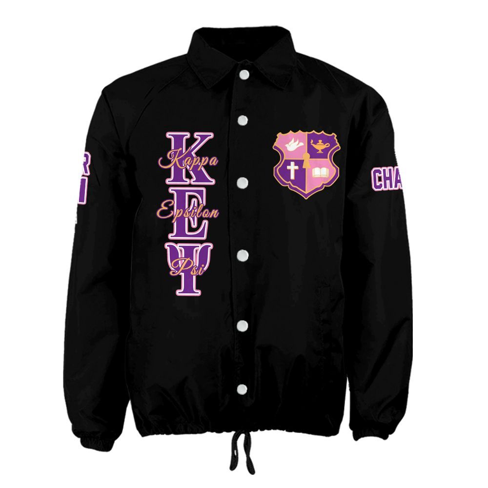 Ireishprint Kappa Epsilon Psi Custom Line Crossing Jacket, Personalized Kappa Epsilon Psi Military Black Line Jacket Sorority Crossing Jacket
