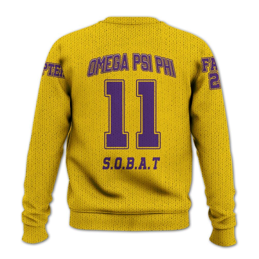 Ireishprint ΩΨΦ Custom Chapter Shirt, Personalized Yellow Shirt ΩΨΦ Fraternity Knitted Sweater