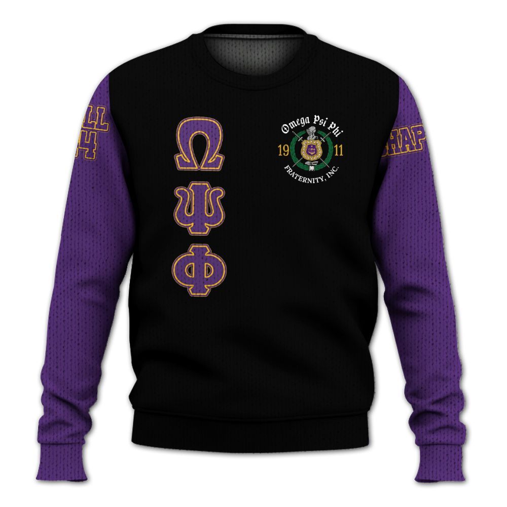 Ireishprint ΩΨΦ Custom Chapter Shirt, Personalized Black Shirt ΩΨΦ Fraternity Sweater