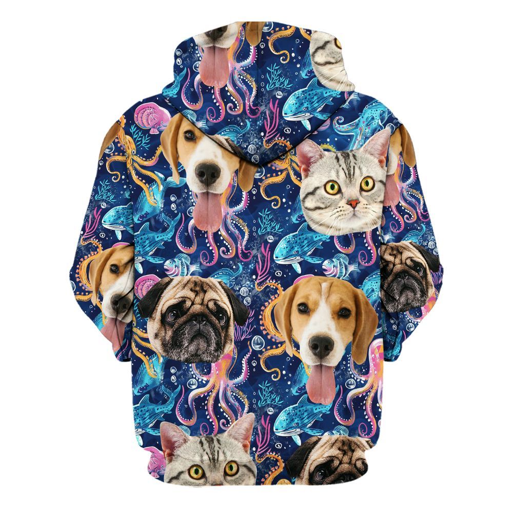 Amare Box Custom Face Pet Hawaiian Shirt, Personalized Photo Summer Barchelorette Party, Gift For Women Unisex Hoodie