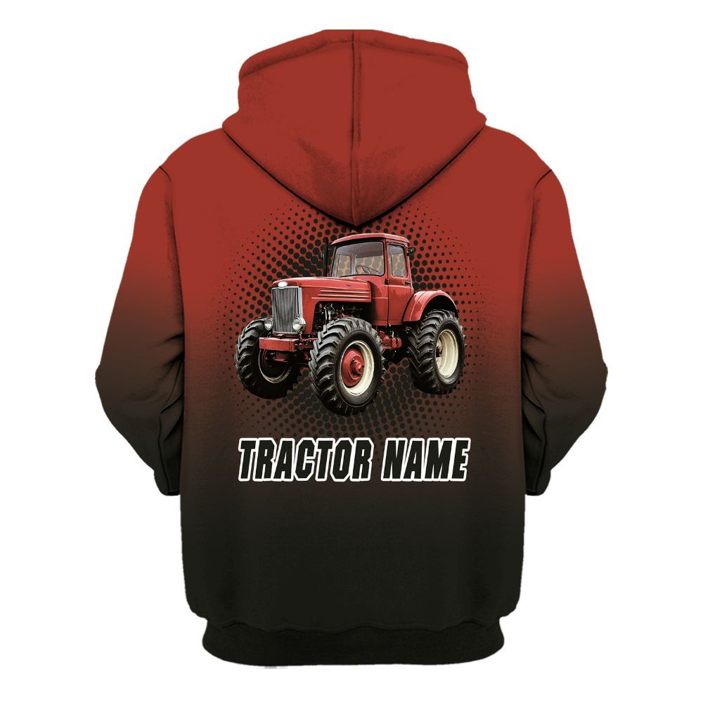 Amare Box Farm Tractor Shirt, Red Tractor, Custom Name, Tractor Name, Love Tractor, Vintage Tractor, Gift For Farm Lover Unisex Hoodie