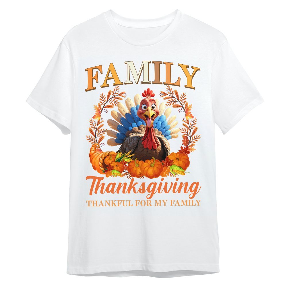 Amare Box Thanksgiving Shirt, Thanksgiving 2024 Thankful For My Family Group Autumn Turkey Gift For Fan Unisex Shirt