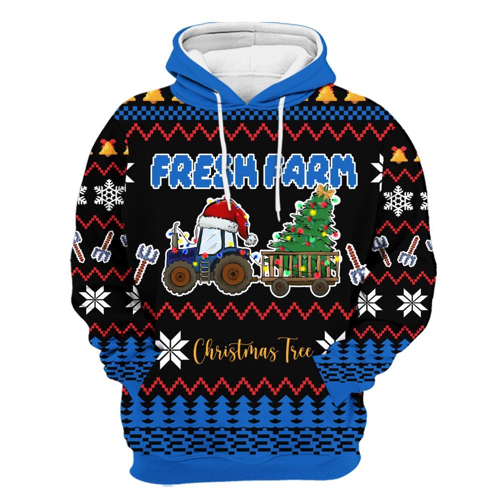 Amare Box Fresh Farm Shirt, Christmas Farm, Tractor For Famer, Holiday Christmas Unisex Custom Name Gift Shirt Unisex Hoodie