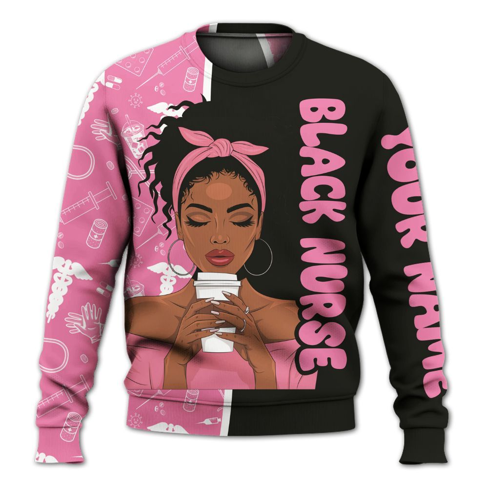 Amare Box Black Nurse Shirt, Black Nurse Coffee, Custom Name Shirt, Nurse Stuff, Black Nurse Clipart, Gift For Black Nurse Knitted Sweater