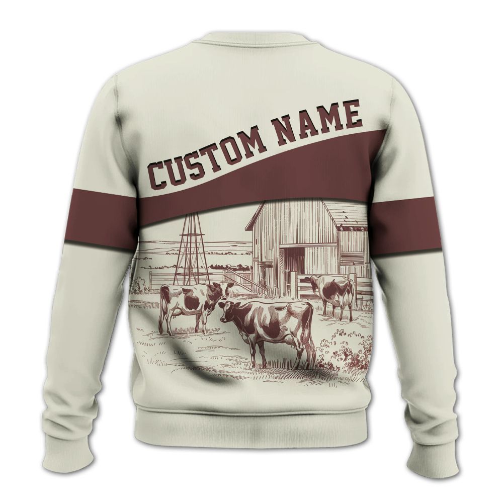 Amare Box Cow Farm Shirt, Family Cow Farm, Dairy Cow, Farm Cow, Cow Shirt, Farm Shirt, Cow Lover, Custom Name Gift Shirt For Farmer Knitted Sweater