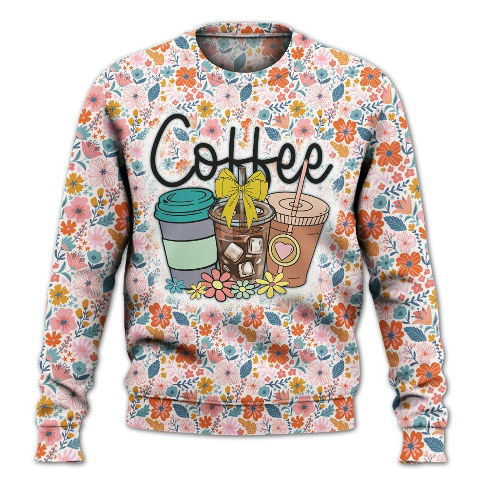 Amare Box Nurse Shirt, Nurse Coffee, Custom Name, Nurse Floral, Nurse Life, Gift For Nurse Knitted Sweater