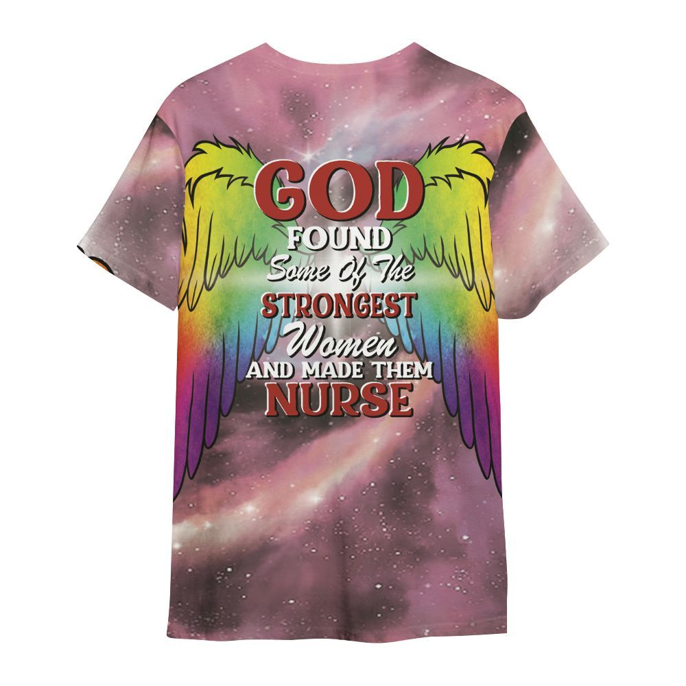 Amare Box Nurse Shirt, God Found Strongest Women Made Them Nurse, Custom Name Shirt, Black Nurse, Nurse Clipart, Gift For Nurse All Over Print Unisex Shirt