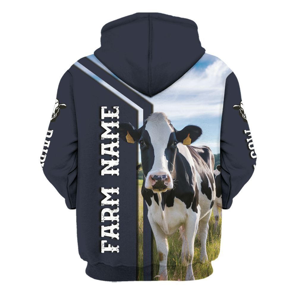 Amare Box Cow Farm Shirt, Dairy Cow On Farm, Dairy Cattle, Farm Cow, Cow Lover Shirt, Custom Name Gift Shirt For Farmer Unisex Hoodie