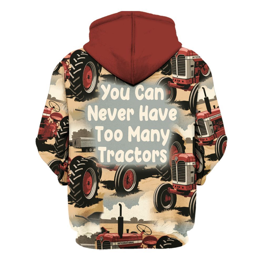 Amare Box Farm Tractor Shirt, You Can Never Have Too Many Tractors, Custom Name, Love Tractor, Vintage Tractor, Gift For Farm Lover Unisex Hoodie