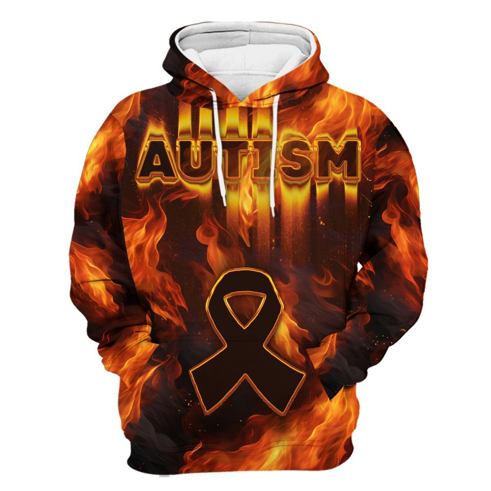 Amare Box Fire Autism Autism Awareness Shirt, Mental Heath Special Education Unisex Hoodie