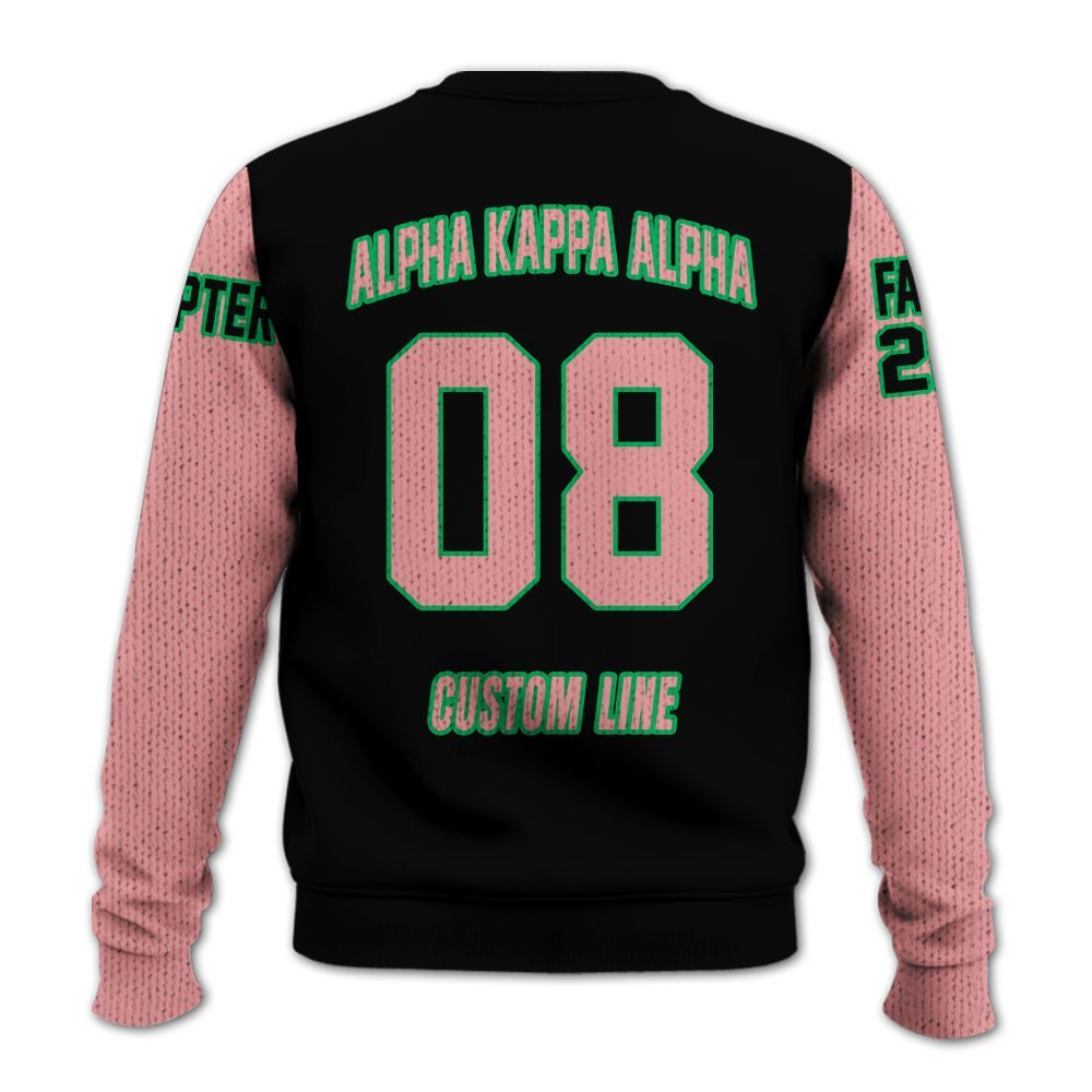 Ireishprint A.K.A Custom Chapter Shirt, Personalized Black Mix Salmon Pink Shirt 1908 Sorority Knitted Sweater