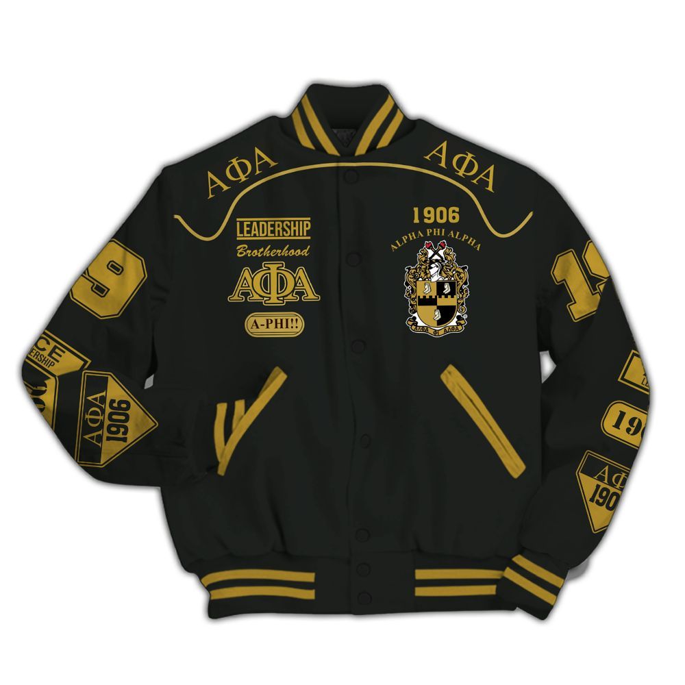 Ireishprint ΑΦΑ Varsity Jacket, Leadership Fraternal Bond ΑΦΑ 1906 Fraternity Jacket