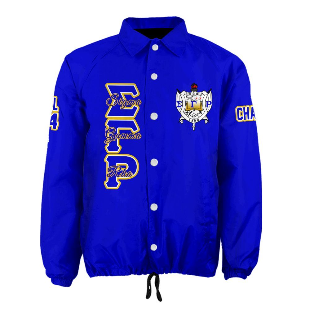 Ireishprint Sigma Gamma Rho Custom Line Crossing Jacket, Personalized Royal Blue Jacket Since 1922 Sorority Crossing Jacket
