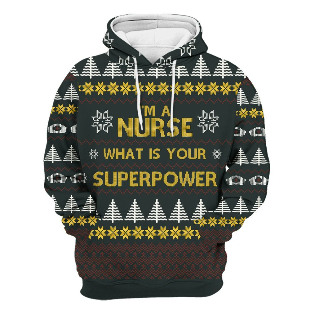 Amare Box I'm A Nurse 3D Shirt, Gift For Nurse, Nurse Xmas Unisex Hoodie